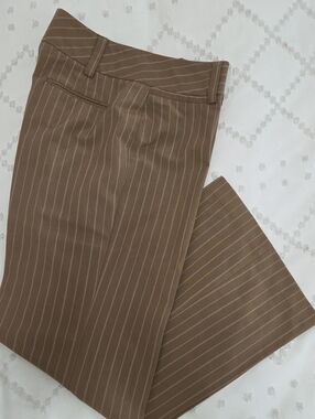 AGB Classic Brown Pinstripe Women's Dress Pants